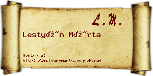 Lestyán Márta névjegykártya
