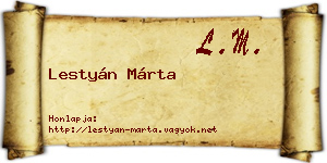 Lestyán Márta névjegykártya