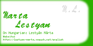 marta lestyan business card