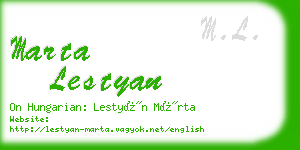 marta lestyan business card